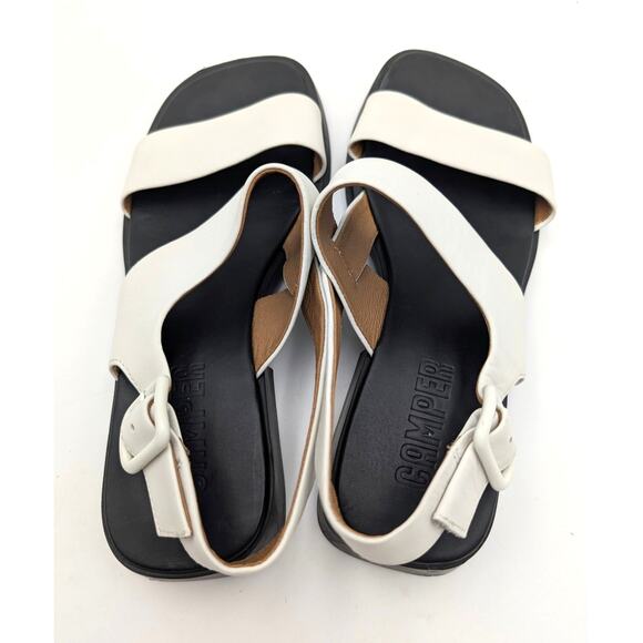 Camper Dana Double Strap Sandals Open Square Toe Women's White Size US9 EU39.5 - Picture 9 of 12
